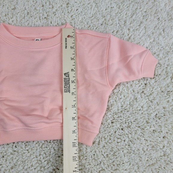 Unisex Organic Cotton Peach Crewneck Sweatshirt Newborn Lot of 2 - Picture 4 of 12